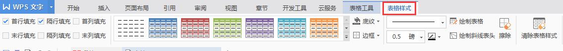 wps表格样式选项卡在哪里 wps表格中的样式选项卡在哪