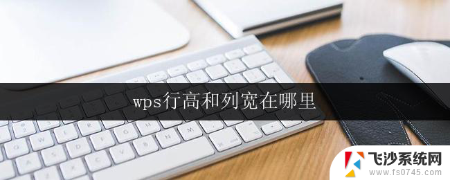 wps行高和列宽在哪里 wps如何设置行高和列宽