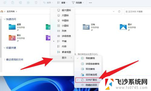 电脑怎么显示文件后缀名win11 Win11如何显示文件后缀名