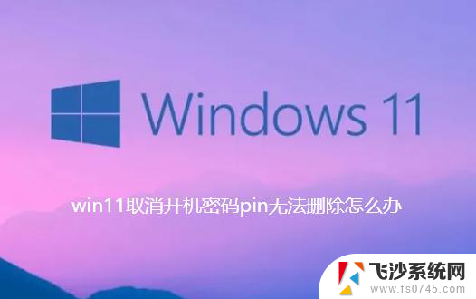 win11删除开机密码pin不能删除 win11删除不了pin密码怎么办